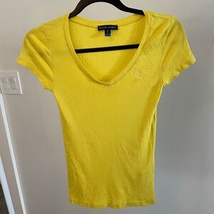 Ralph Lauren V-Neck Yellow Short Sleeve Tee
